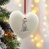 Weimaraner in Santa Hat Christmas Heart Bauble